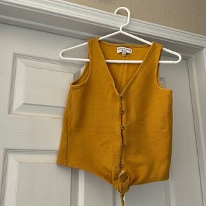 Madewell Texture & Thread Button Front Tie Tank